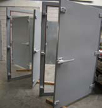 EM shielded doors before testing